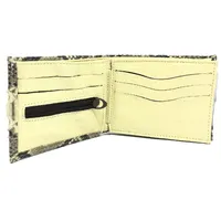 Carteira Compact De Couro Legítimo De Cobra Python Cor Natural - imagem 4