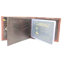 Carteira Compact De Couro Legítimo De Avestruz Cheio Cor Pinhão - imagem 3