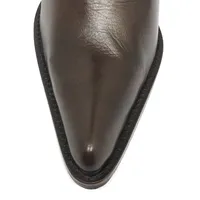 Bota Feminina De Couro Bovino Marrom - Cano Alto, Bico Fino - imagem 4