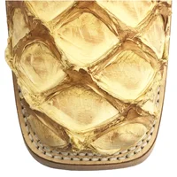 Bota Reizinho Premium Couro De Pirarucu Dry Cream Limited Edition - Cano Alto, Bico Quadrado Solado Couro Artesanal - imagem 7