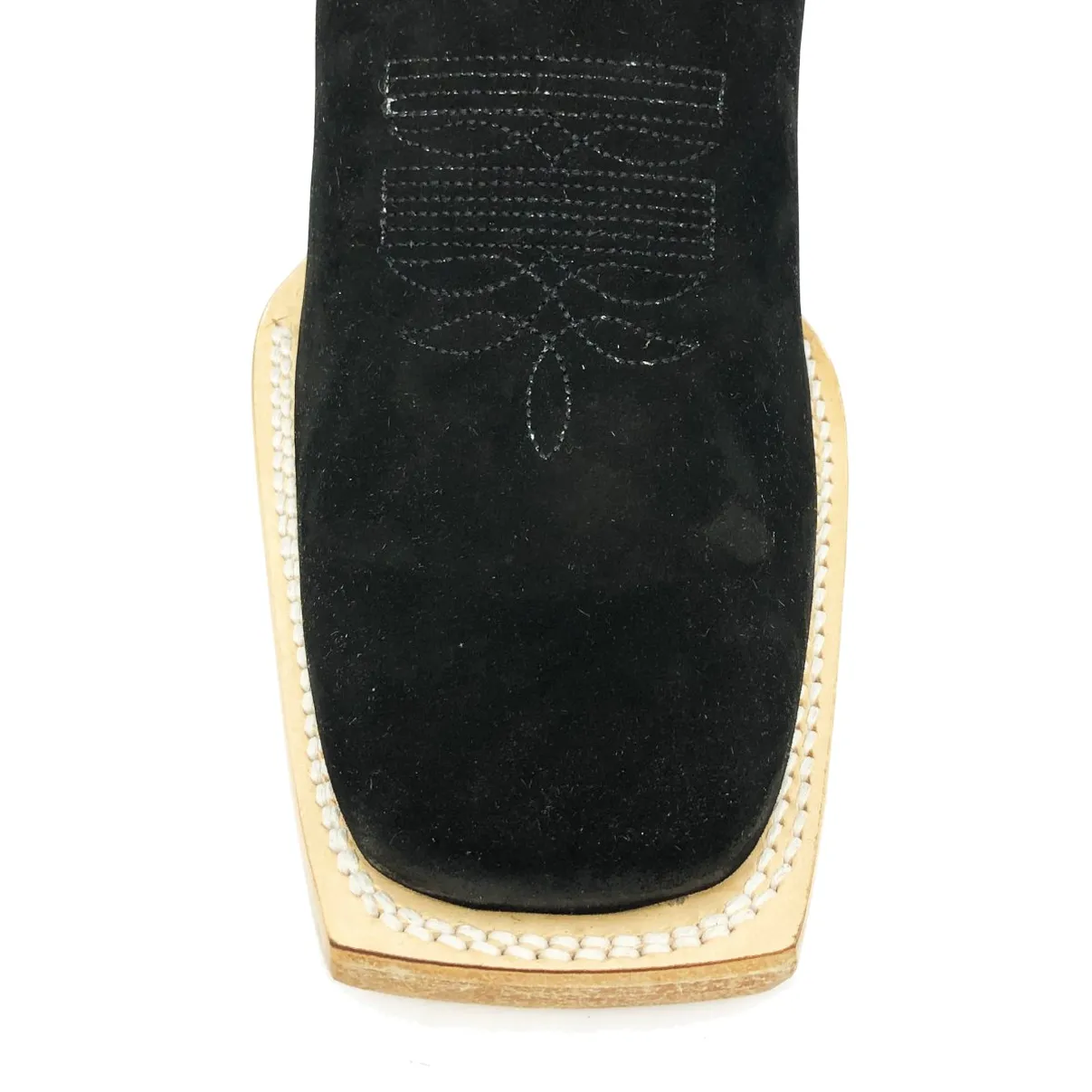Bota Reizinho Premium Couro Bovino Bufalada Preta Limited Edition - Cano Alto, Bico Quadrado, Solado De Couro Artesanal