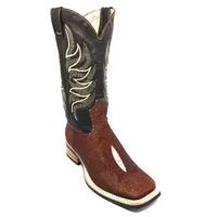 Bota de Couro de Arraia Evok - Cano Alto, Bico Quadrado, SOLADO X-FLEX ARTESANAL - imagem 1