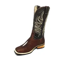 Bota de Couro de Arraia Evok - Cano Alto, Bico Quadrado, SOLADO X-FLEX ARTESANAL - imagem 2