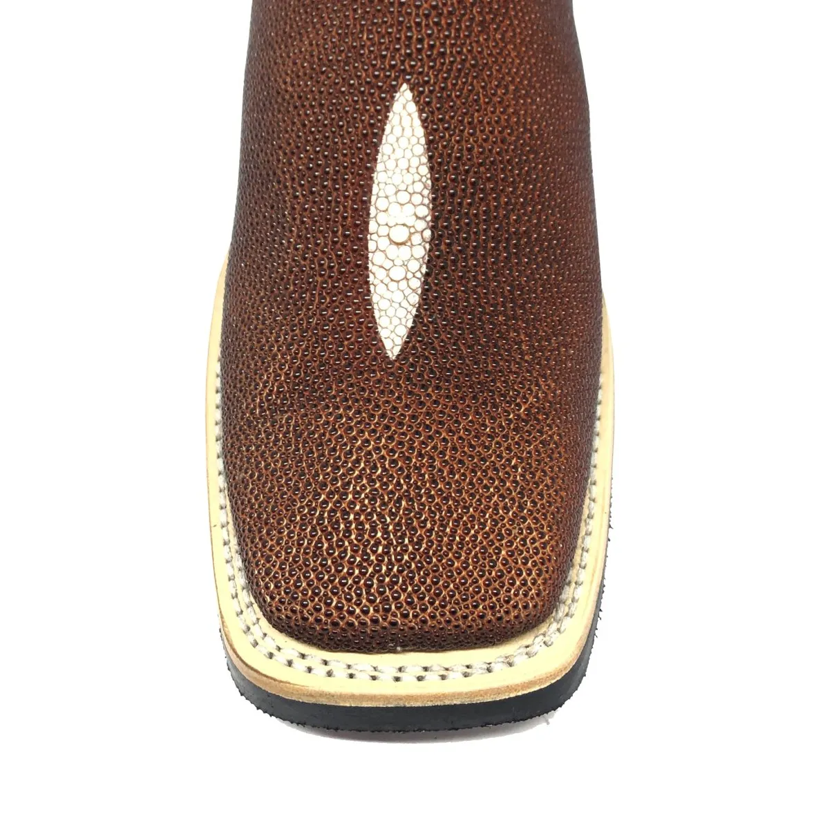Bota de Couro de Arraia Evok - Cano Alto, Bico Quadrado, SOLADO X-FLEX ARTESANAL