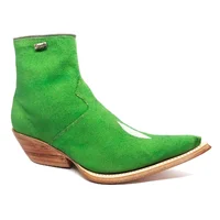 Bota Reizinho Premium Couro De Arraia Green Limited Edition - Cano Curto, Bico Fino, Solado De Couro Artesanal - imagem 3
