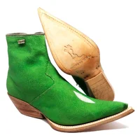 Bota Reizinho Premium Couro De Arraia Green Limited Edition - Cano Curto, Bico Fino, Solado De Couro Artesanal - imagem 2