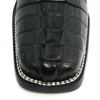 Bota Reizinho Premium Couro De Jacaré Preto Rabo Limited Edition - Cano Alto, Bico Quadrado, Solado Couro Artesanal - imagem 10