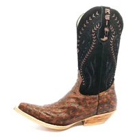 Bota Reizinho Premium Couro De Avestruz Cheio Bloodwine Limited Edition - Cano Alto, Bico Fino, Solado Couro Artesanal - imagem 8