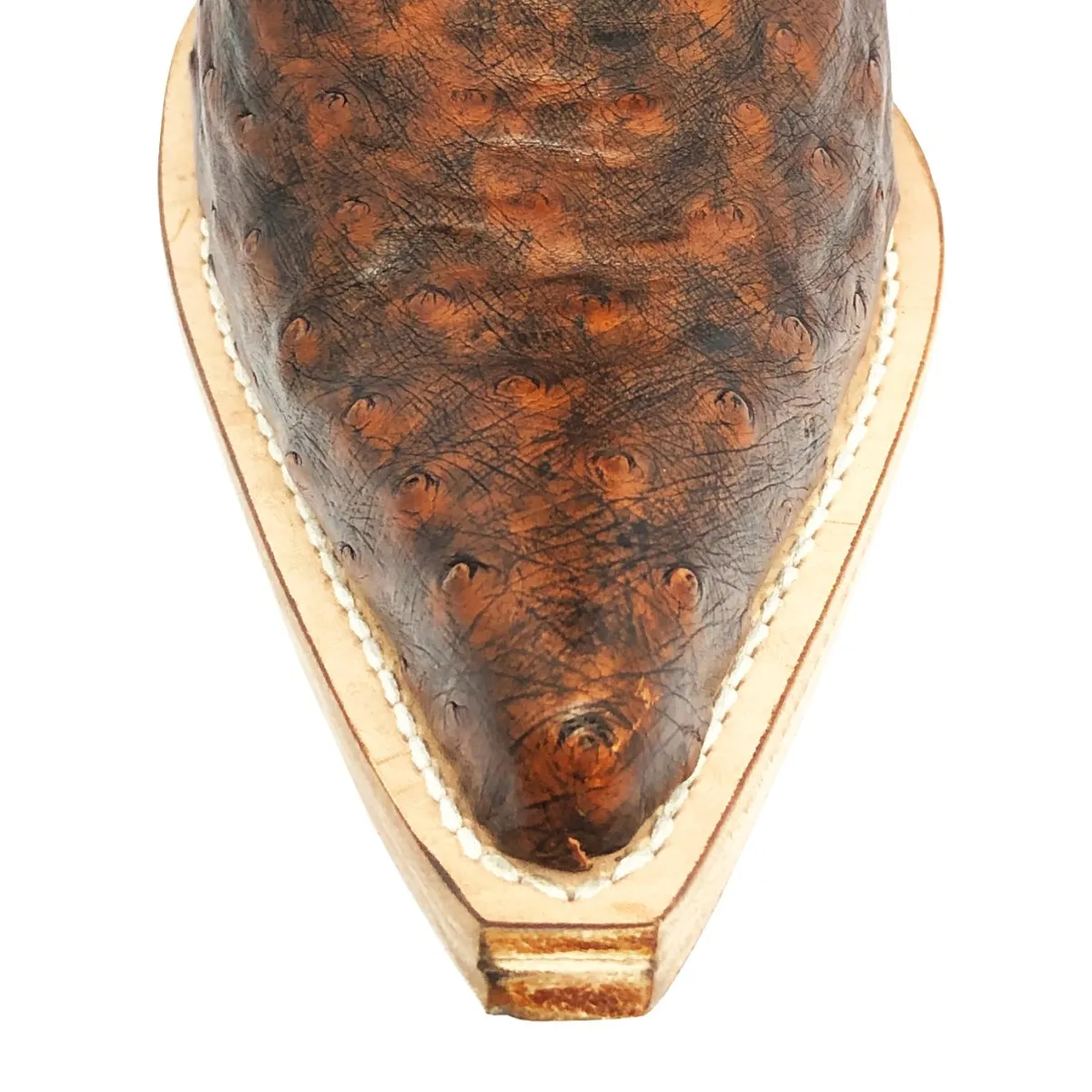 Bota Reizinho Premium Couro De Avestruz Cheio Bloodwine Limited Edition - Cano Alto, Bico Fino, Solado Couro Artesanal
