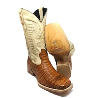 Bota Reizinho Premium Couro De Jacaré Havana Limited Edition - Cano Alto, Bico Quadrado, Solado De Couro Artesanal - imagem 2