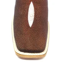 Bota Reizinho Premium Couro De Arraia Evok Limited Edition - Cano Alto, Bico Quadrado, Solado De Couro Artesanal - imagem 5