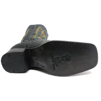 Bota Reizinho Premium Couro De Avestruz Cheio Preto Limited Edition - Cano Alto, Bico Quadrado, Solado Couro Artesanal - imagem 8