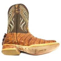 Bota Reizinho Premium Couro De Jacaré Havana Rabo Limited Edition - Cano Alto, Bico Quadrado, Solado De Couro Artesanal - imagem 8