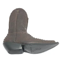 Bota Reizinho Premium Couro De Python Golden Brown Limited Edition - Cano Alto, Bico Fino, Solado De Couro Artesanal - imagem 7