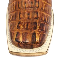 Bota Reizinho Premium Couro De Jacaré Havana Rabo Limited Edition - Cano Alto, Bico Quadrado, Solado De Couro Artesanal - imagem 6