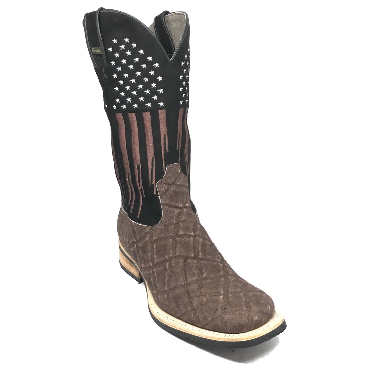 Bota Reizinho Premium Couro De Elefante Marrom Limited Edition - Cano Alto, Bico Quadrado, Solado De Couro Artesanal