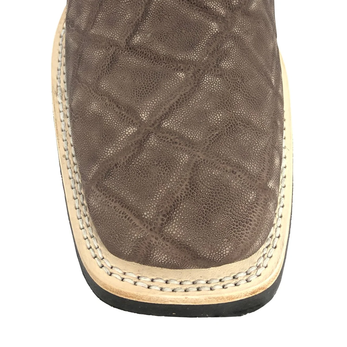 Bota Reizinho Premium Couro De Elefante Marrom Limited Edition - Cano Alto, Bico Quadrado, Solado De Couro Artesanal