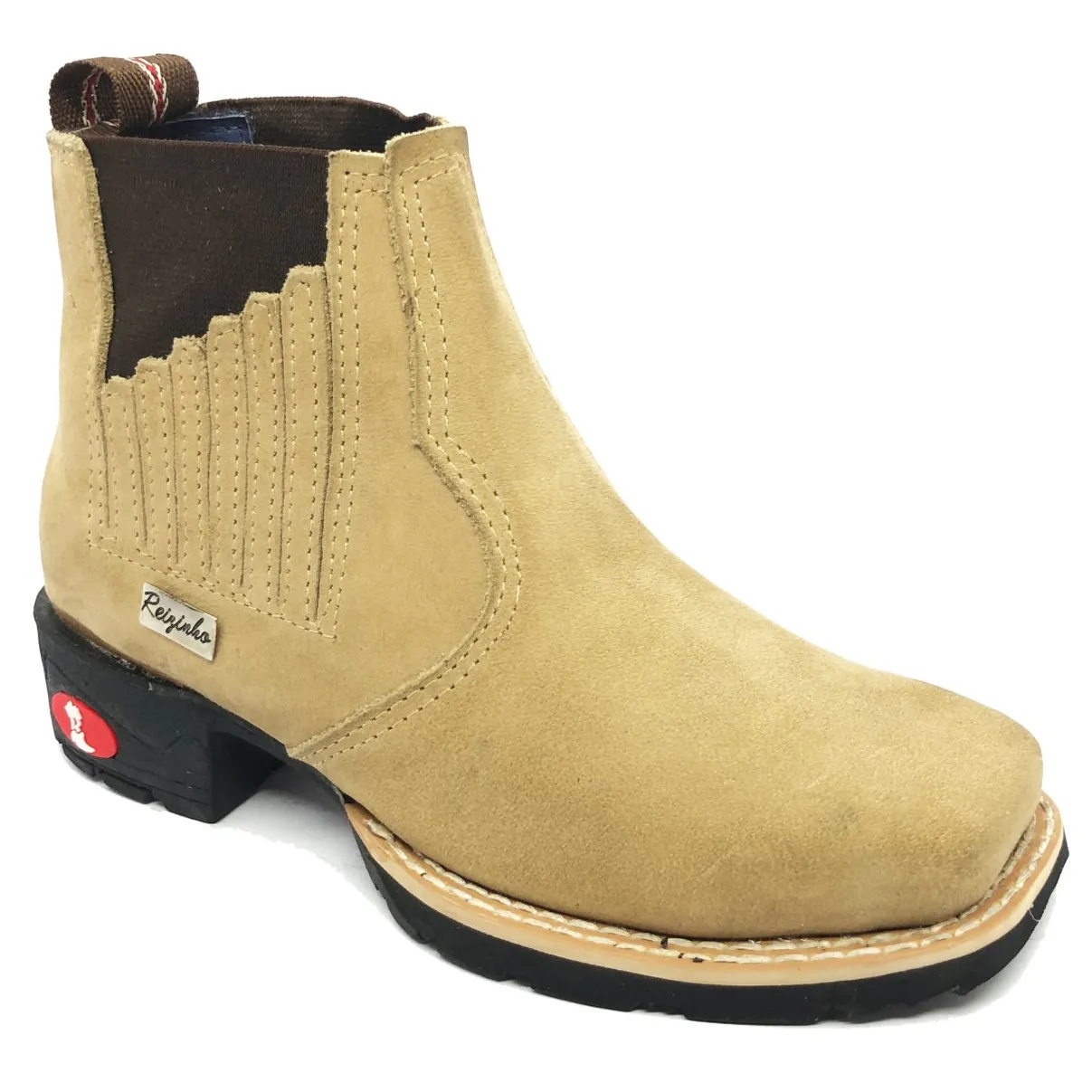 Bota Infantil Bufalada Marfim - Cano Curto, Bico Quadrado, Solado Flex Comfort