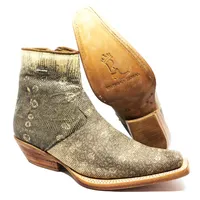 Bota Reizinho Premium Couro De Lagarto Africano Natural Limited Edition - Cano Curto, Bico Fino Quadra, Solado Couro Art - imagem 1