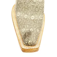 Bota Reizinho Premium Couro De Lagarto Africano Natural Limited Edition - Cano Curto, Bico Fino Quadra, Solado Couro Art - imagem 5