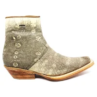 Bota Reizinho Premium Couro De Lagarto Africano Natural Limited Edition - Cano Curto, Bico Fino Quadra, Solado Couro Art - imagem 6