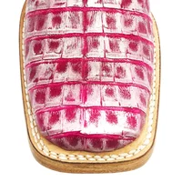 Bota Reizinho Premium Couro De Jacaré Silver Pink Limited Edition - Cano Alto, Bico Quadrado, Solado De Couro Artesanal - imagem 10