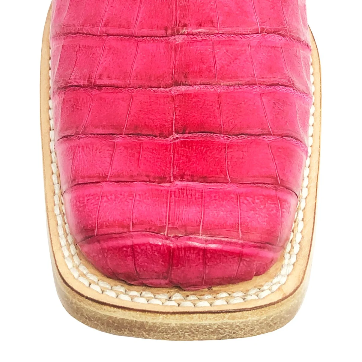 Bota Reizinho Premium Couro De Jacaré Rosa Pink Limited Edition - Cano Alto, Bico Quadrado, Solado De Couro Artesanal