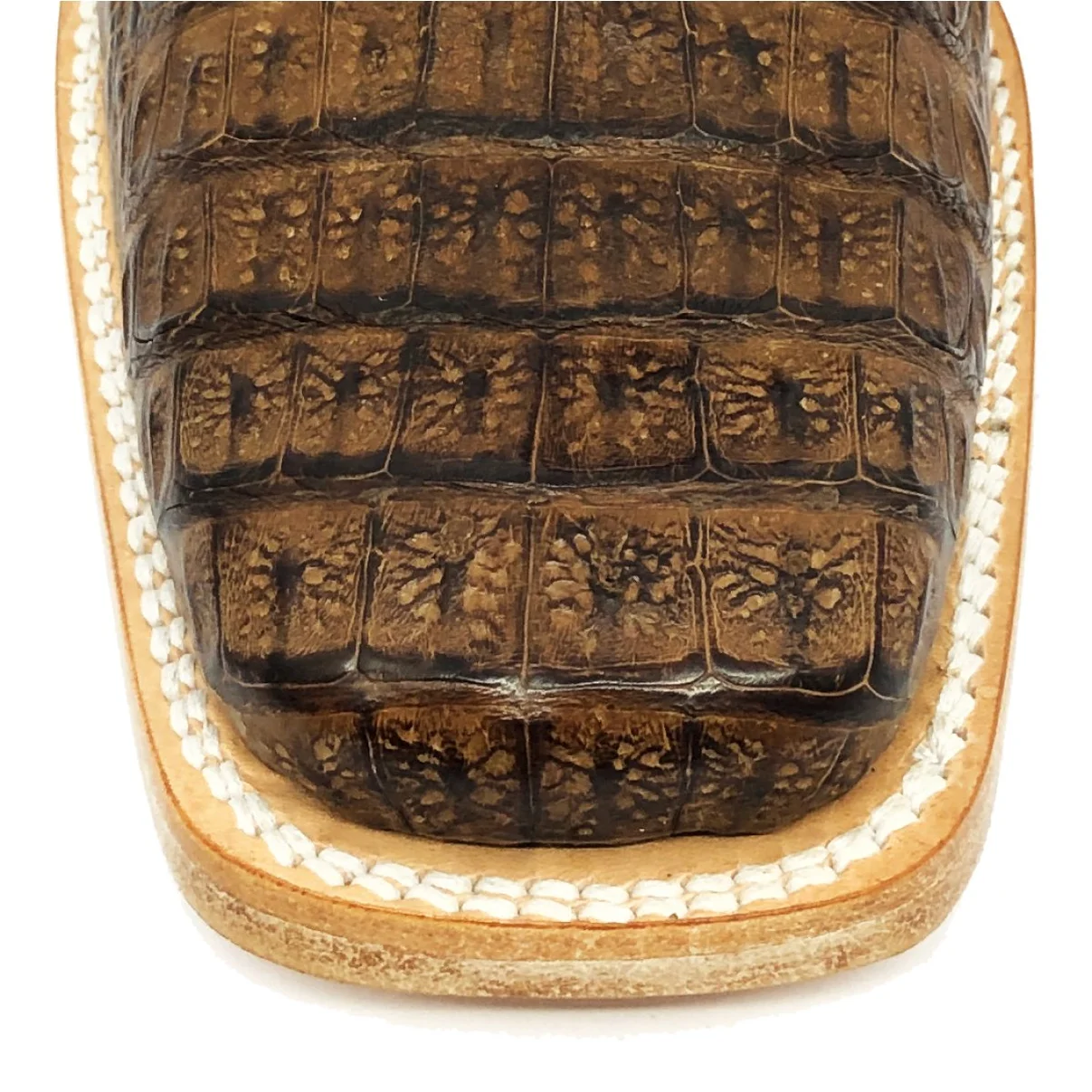 Bota Reizinho Premium Couro De Jacaré Tabaco Limited Edition - Cano Alto, Bico Quadrado, Solado De Couro Artesanal