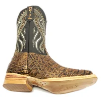 Bota Reizinho Premium Couro De Jacaré Tabaco Limited Edition - Cano Alto, Bico Quadrado, Solado De Couro Artesanal - imagem 10