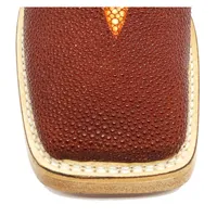 Bota Reizinho Premium Couro De Arraia Evok Limited Edition - Cano Alto, Bico Quadrado, Solado De Couro Artesanal - imagem 6