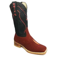 Bota Reizinho Premium Couro De Arraia Evok Limited Edition - Cano Alto, Bico Quadrado, Solado De Couro Artesanal - imagem 3