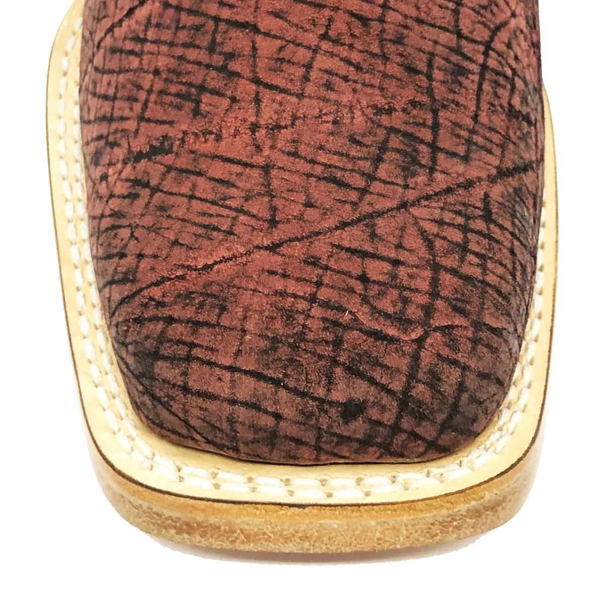 Bota Reizinho Premium Couro De Girafa Black Wine Limited Edition - Cano Alto, Bico Quadrado, Solado De Couro Artesanal