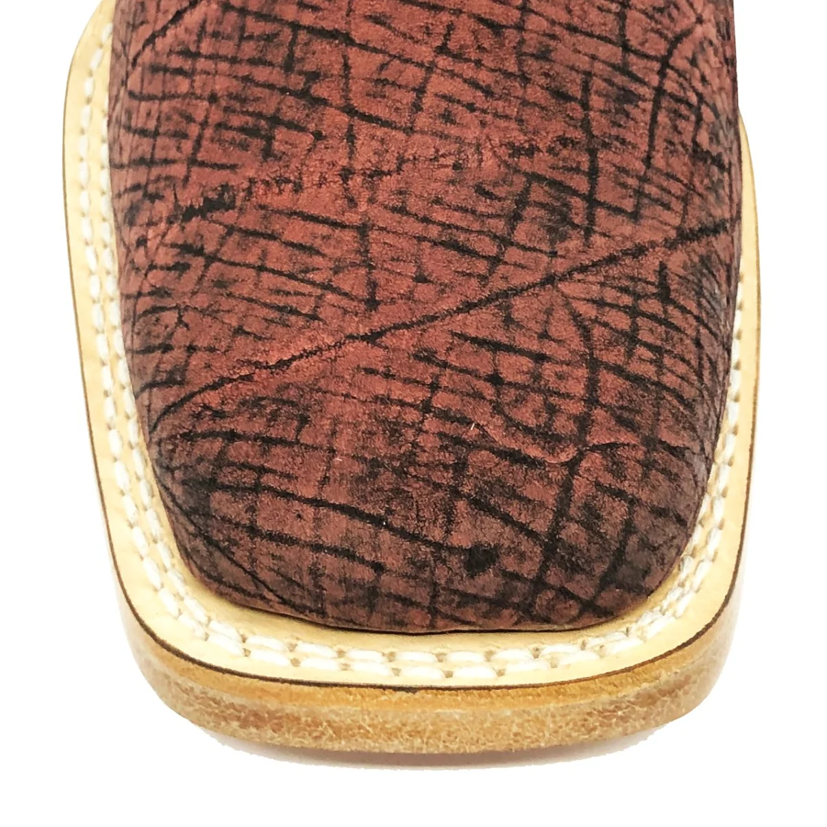 Bota Reizinho Premium Couro De Girafa Black Wine Limited Edition - Cano Alto, Bico Quadrado, Solado De Couro Artesanal