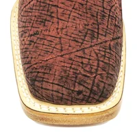 Bota Reizinho Premium Couro De Girafa Black Wine Limited Edition - Cano Alto, Bico Quadrado, Solado De Couro Artesanal - imagem 5