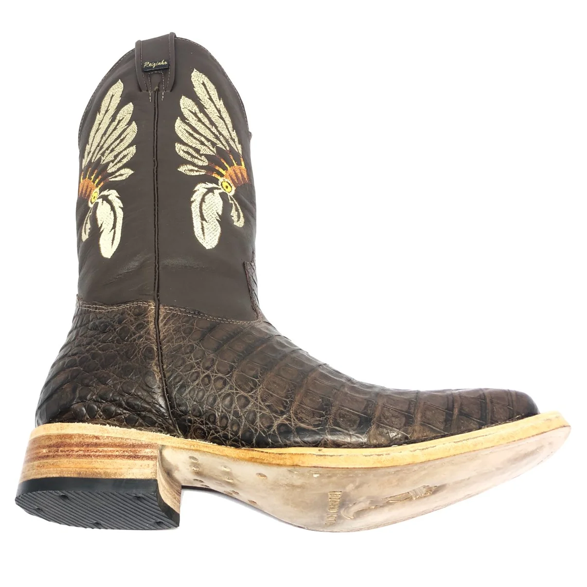Bota Texana em Couro de Jacaré Marrom | Reizinho Premium