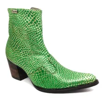 Bota Feminina De Couro Bovino Gold Emerald - Cano Curto, Bico Fino - imagem 1