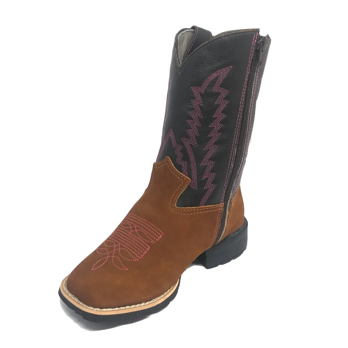 Bota Infantil Bufalada Caramelo - Cano Alto, Bico Quadrado, Solado Flex Comfort