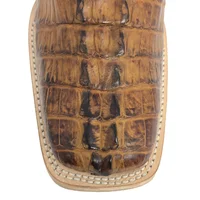 Bota Reizinho Premium Couro De Jacaré Havana Rabo Limited Edition - Cano Alto, Bico Quadrado, Solado De Couro Artesanal - imagem 5