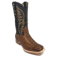 Bota Reizinho Premium Couro De Jacaré Havana Rabo Limited Edition - Cano Alto, Bico Quadrado, Solado De Couro Artesanal - imagem 8