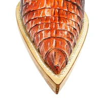 Bota Reizinho Premium Couro De Jacaré Darkness Orange Limited Edition - Cano Alto, Bico Fino, Solado De Couro Artesanal - imagem 3