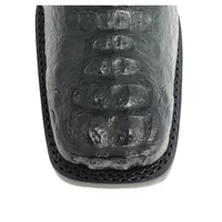 Bota Reizinho Premium Couro De Jacaré Preto Hornback Limited Edition - Cano Médio, Bico Quadrado, Solado De Couro Artesa - imagem 6