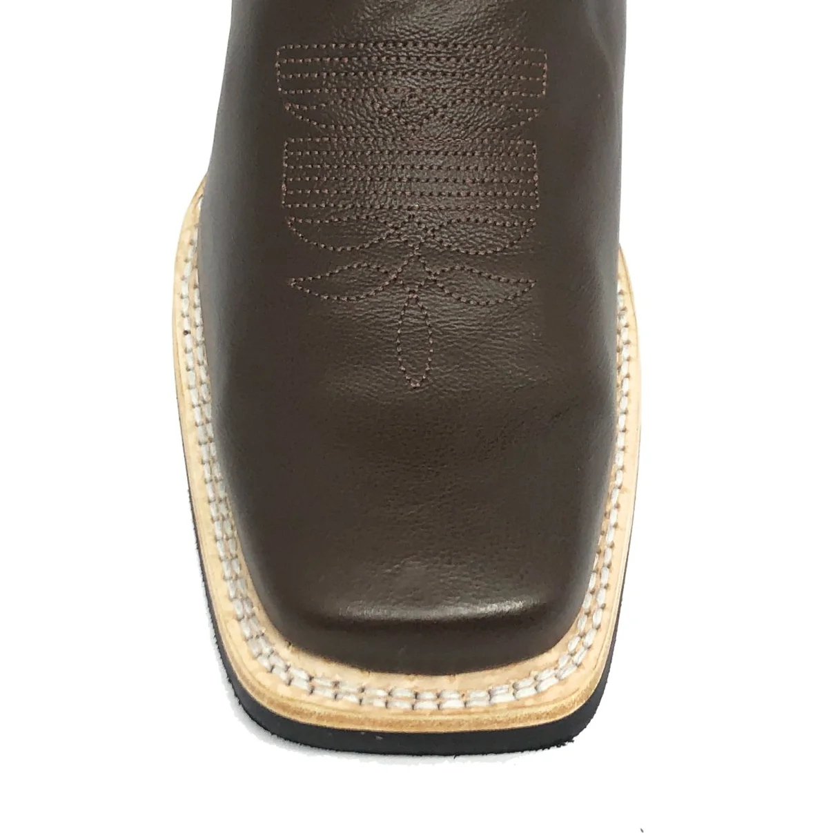 Bota De Couro Marrom Tabaco - Cano Alto, Bico Quadrado, Solado X-Flex Artesanal