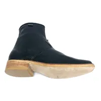 Bota De Couro Bovino Preto - Cano Curto De Zíper, Bico Fino Quadradinho, Solado De Couro Artesanal - imagem 5