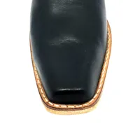 Bota De Couro Bovino Preto - Cano Curto De Zíper, Bico Fino Quadradinho, Solado De Couro Artesanal - imagem 6