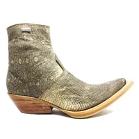 Bota de Couro de Lagarto Africano Natural - Cano Curto, Bico Fino, Solado de Couro Artesanal - imagem 5