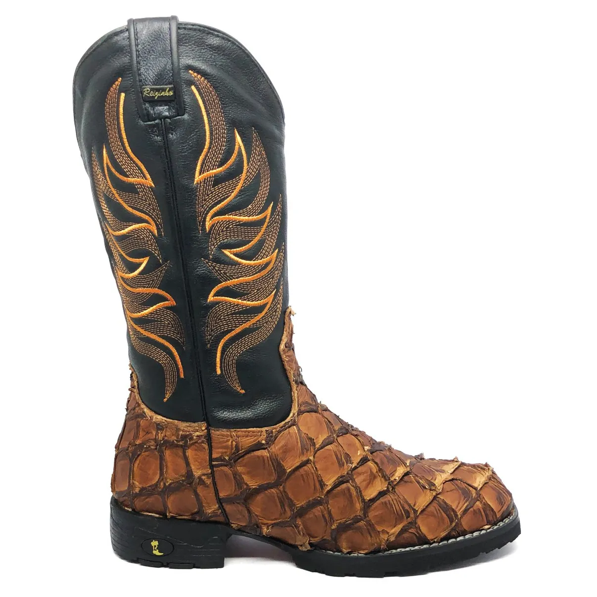 Bota de Pirarucu Dry Leaf - Cano Alto, Bico Quadrado, Solado Flex Comfort