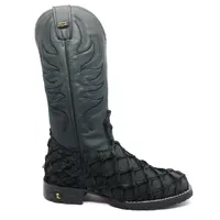 Bota de Pirarucu Preto Fosco - Cano Alto, Bico Quadrado, Solado Flex Comfort - imagem 6