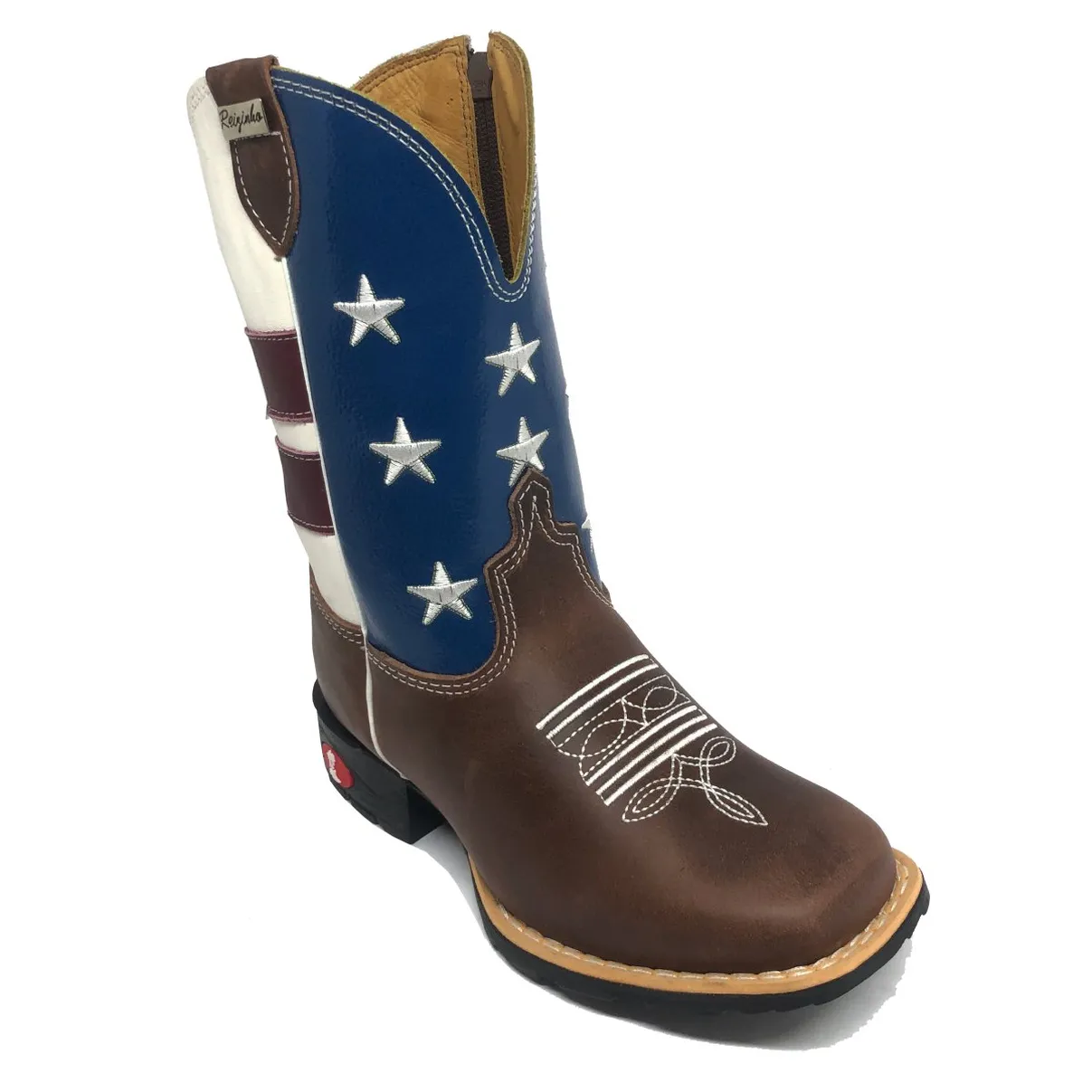 Bota Infantil de Couro Bovino Marrom - Cano Alto, Bico Quadrado, Solado Flex Comfort