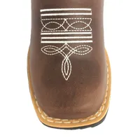 Bota Infantil de Couro Bovino Marrom - Cano Alto, Bico Quadrado, Solado Flex Comfort - imagem 4