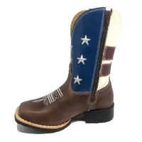 Bota Infantil de Couro Bovino Marrom - Cano Alto, Bico Quadrado, Solado Flex Comfort - imagem 2